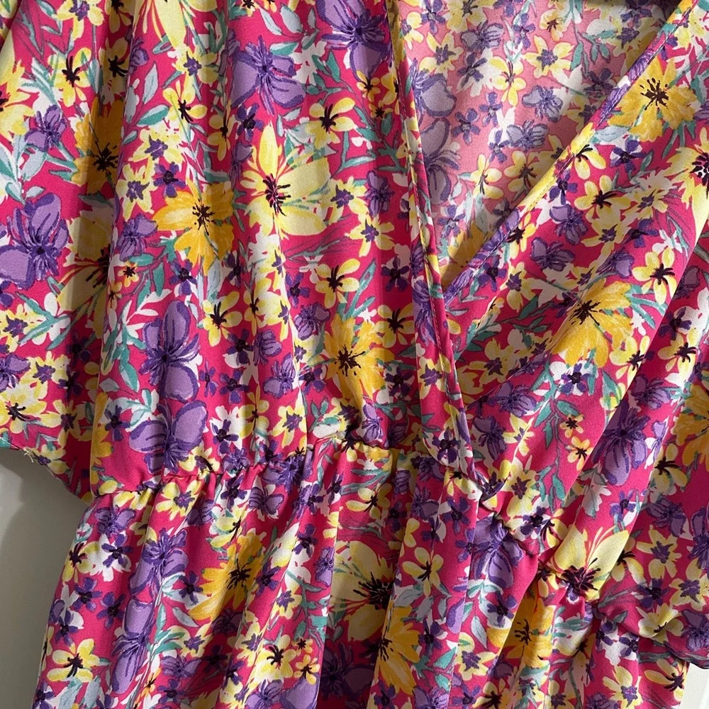 SHEIN Floral Pink and Yellow Dress - Picture 2 of 3